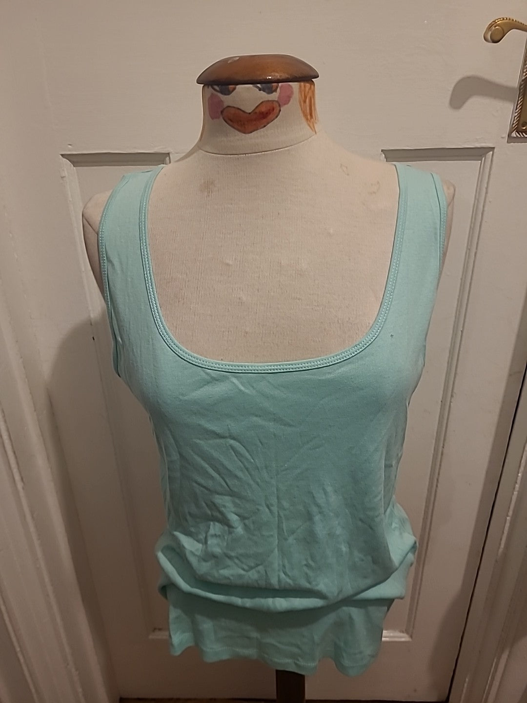Ladies Peacocks Size 22 Turquoise Sleeveless Vest Top