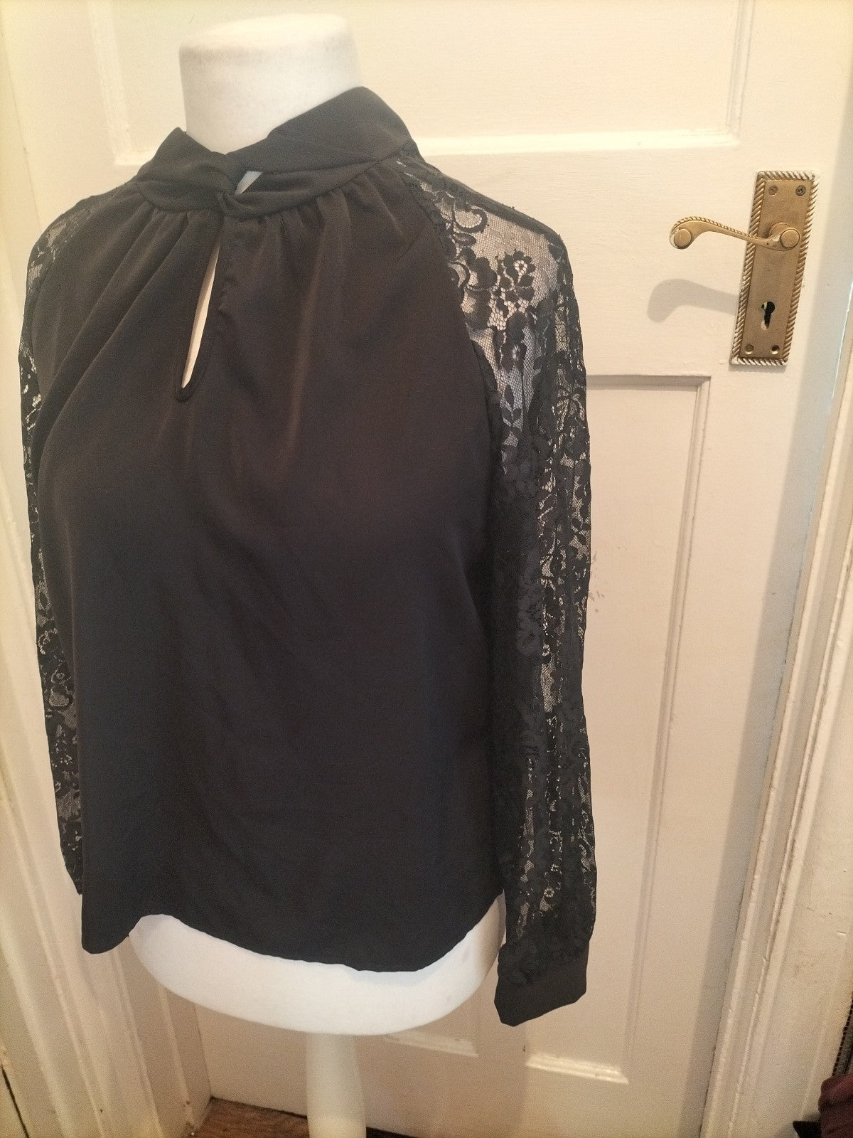 Shein Large Black Lace Sleeve Blouse