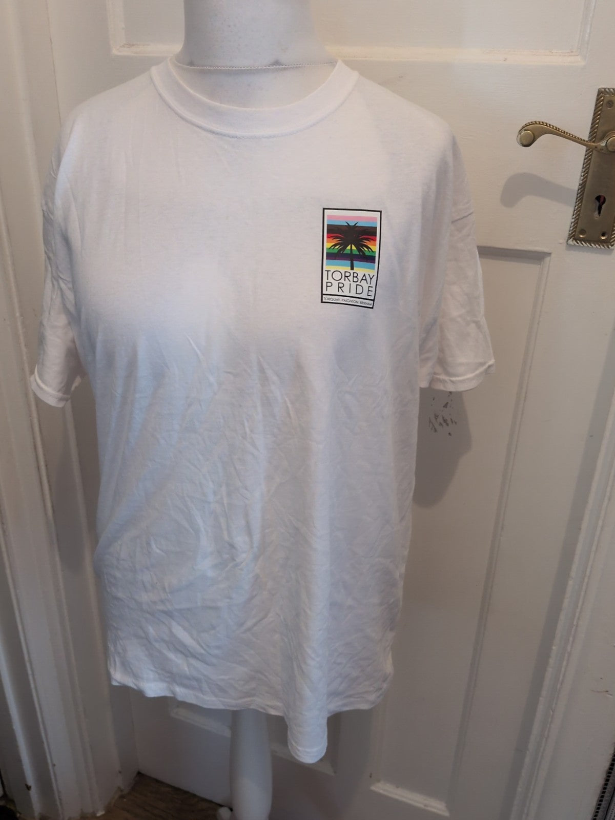 Fruit Of The Loom Large White Torbay Pride T-shirt