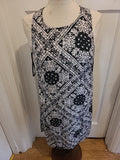 Ladies Primark Size 14 Black and White Aztec Sleeveless A-line Dress