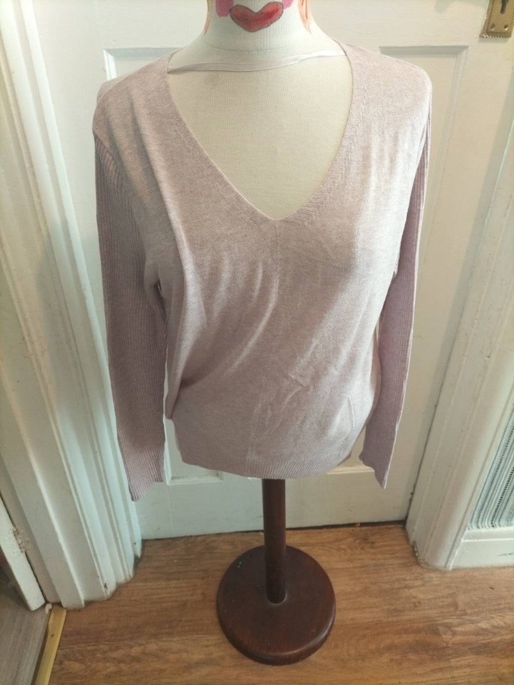 Ladies Light Weight Jumper Size 14 Beige Atmosphere