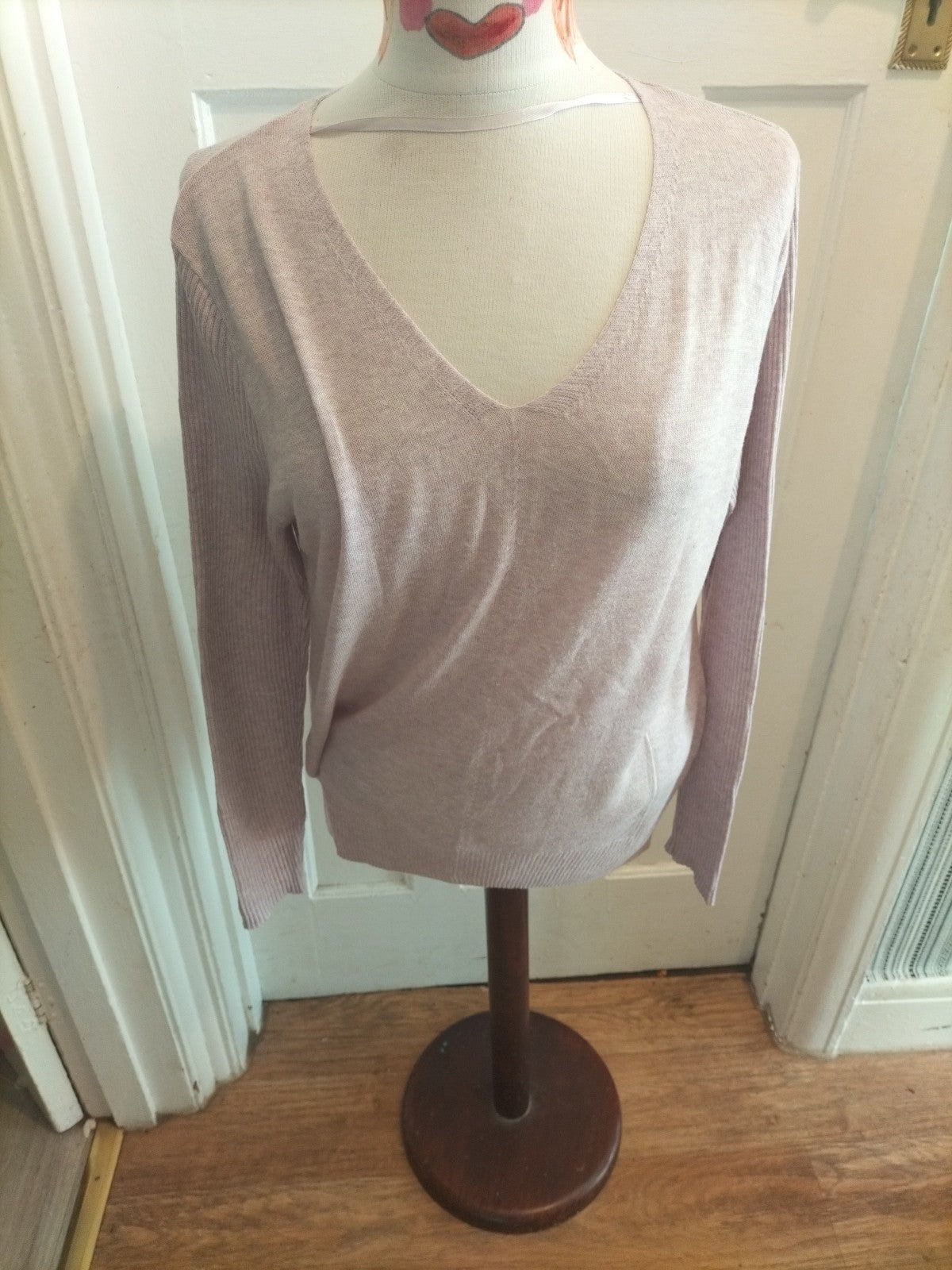 Ladies Light Weight Jumper Size 14 Beige Atmosphere