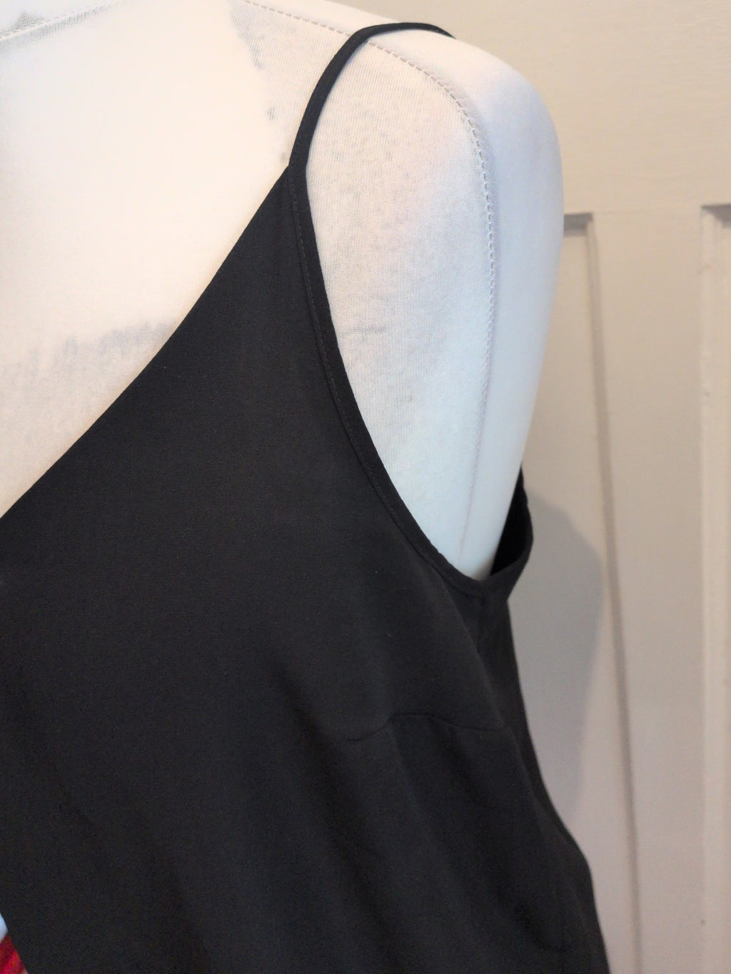 Ladies George 14 Black Lined V Neck Sleeveless Blouse