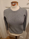 Ladies Papaya Size 16(Looks Much Smaller) Grey Textured Long Sleeved Top