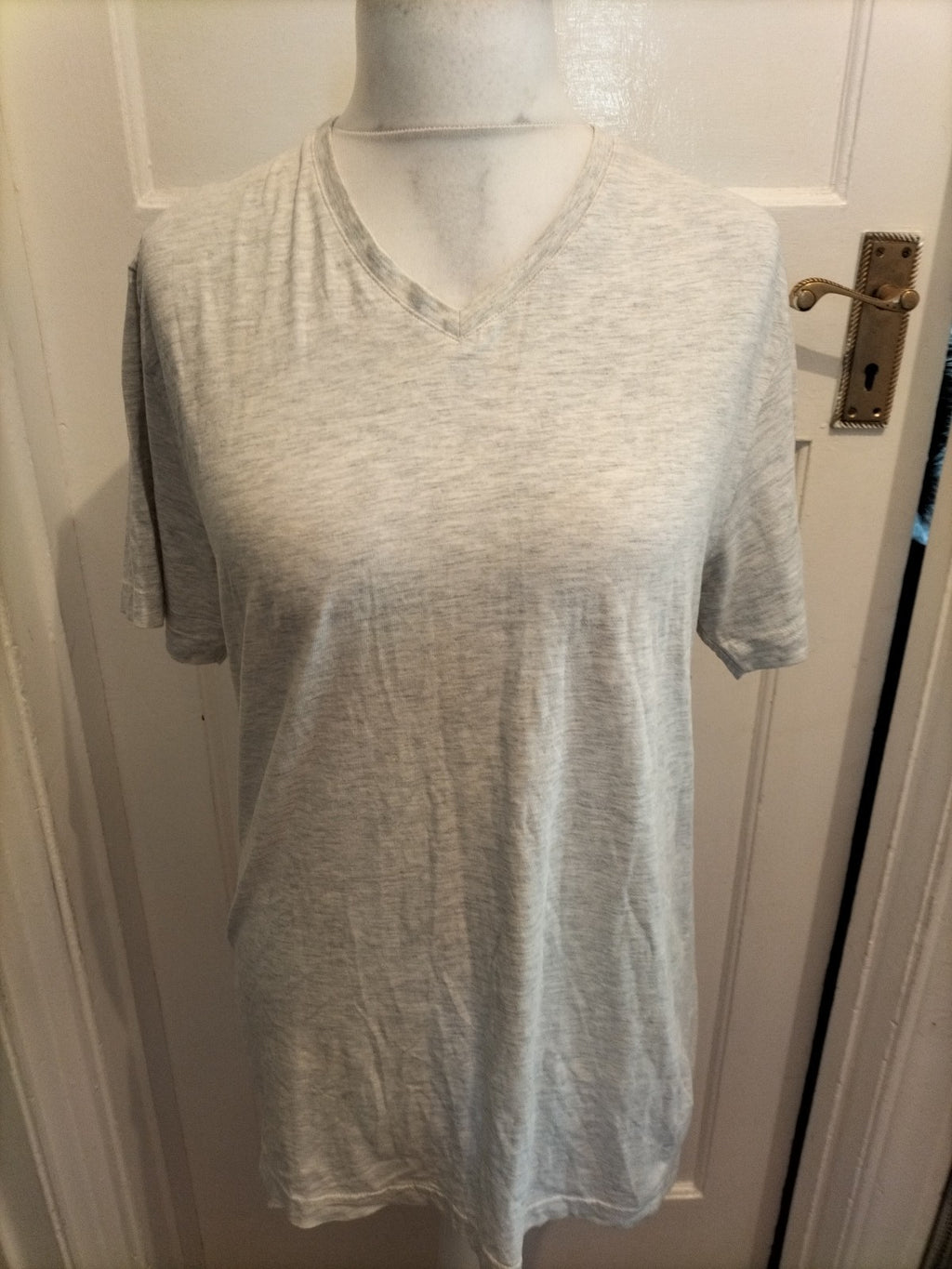 Mens Tu 100% Cotton Large Grey Faint Fleck Tshirt Short Sleeved