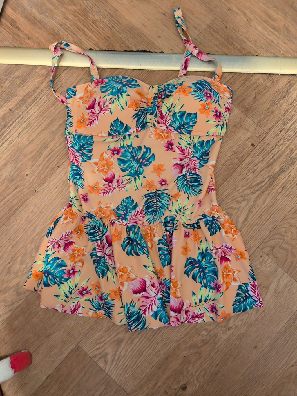 B You 14 Pink Padded Floral Swimsuit