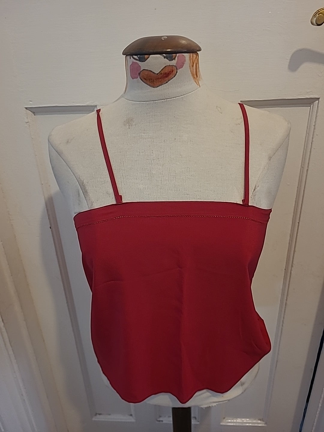 Ladies St Michael Size 12 Red Sleeveless Cami Top