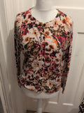 Next 16 Beige Floral Long Sleeve Buttoned Cardigan
