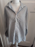 F&F Tailoring 17.5 White With Navy Pattern Long Sleeve Shirt