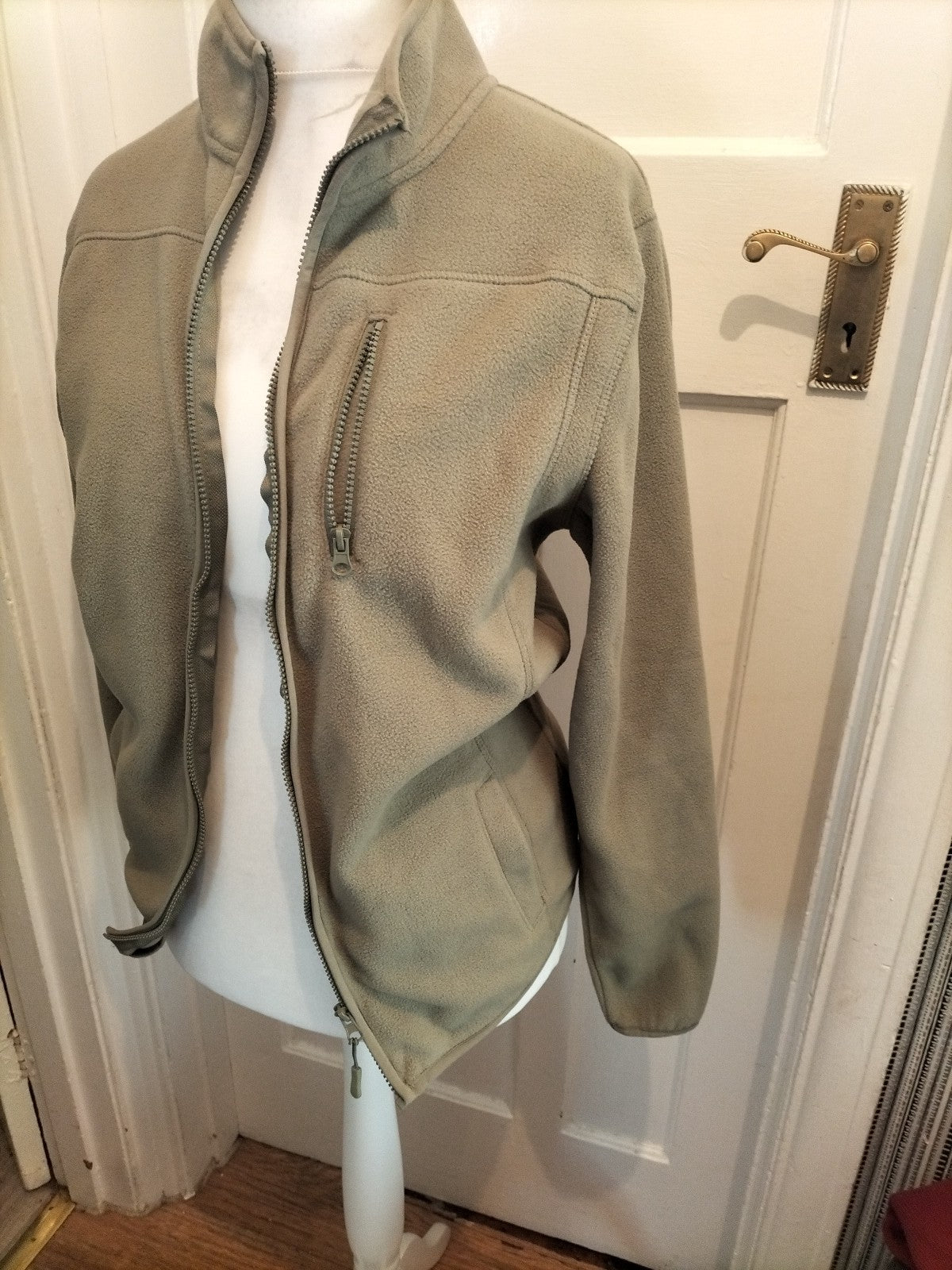 Mens Primark Size XS Khaki Full Zip Jumper