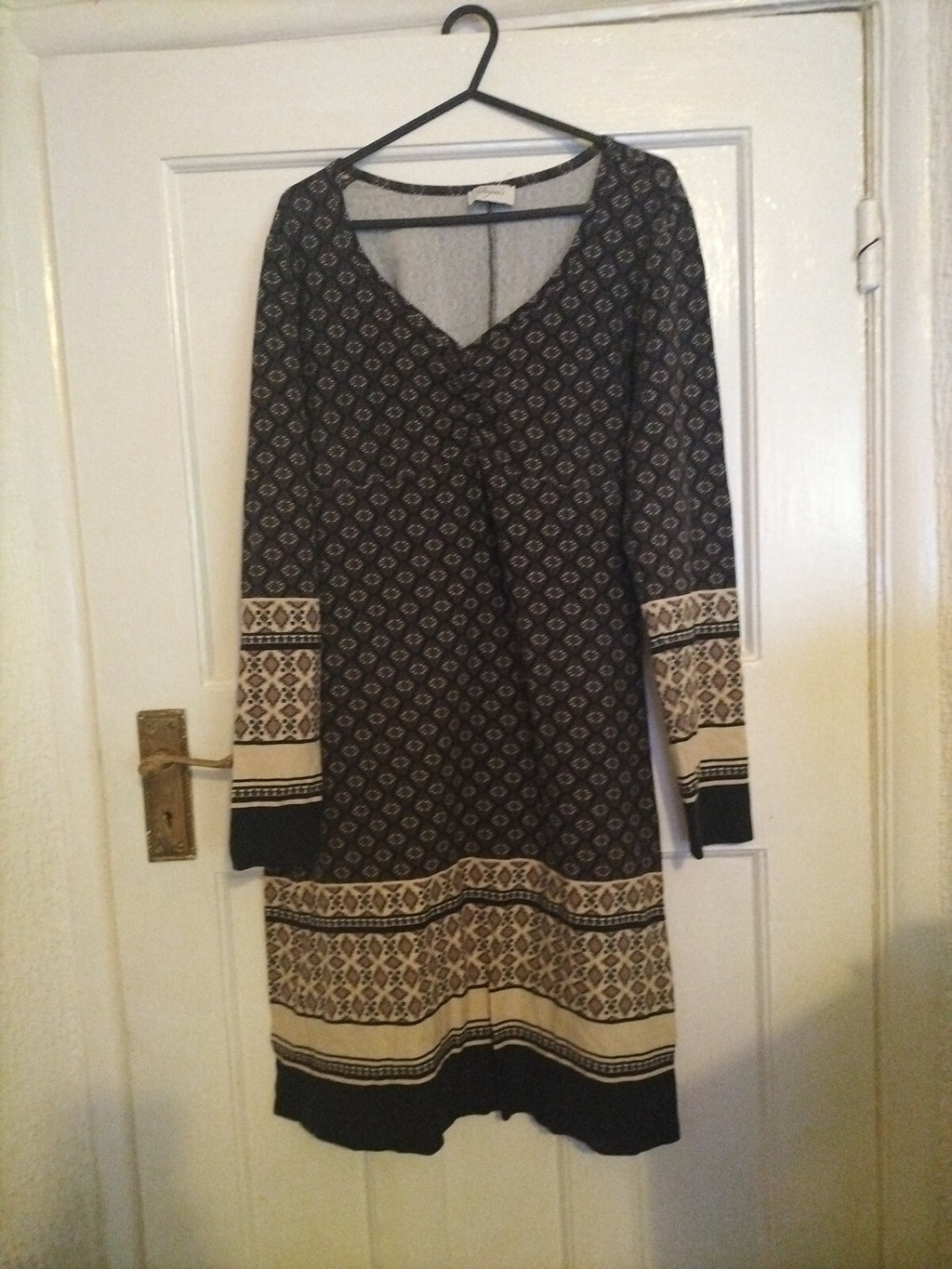 Ladies Boysnes 10 Multi Color Long Sleeve Dress