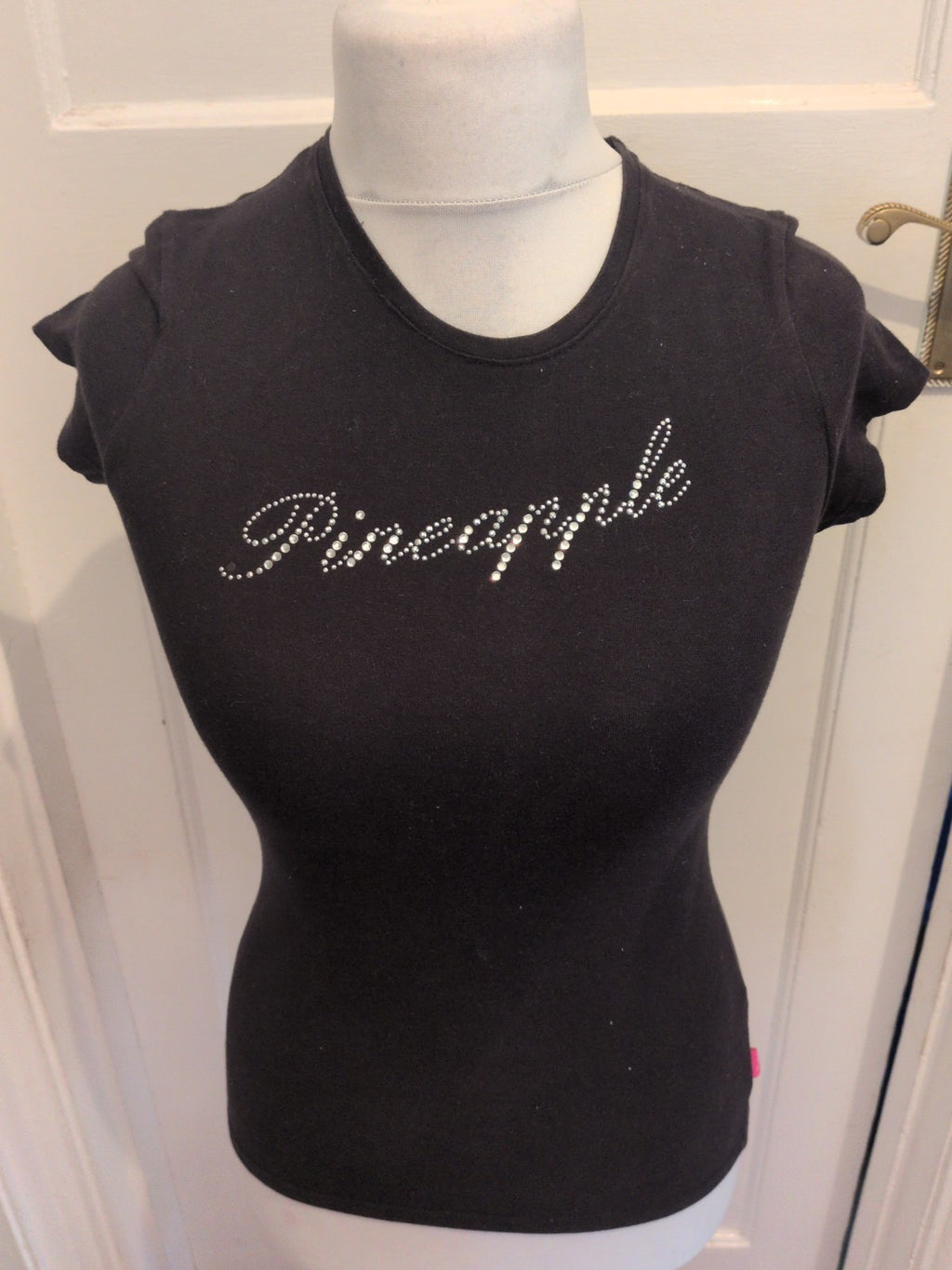 Pineapple 8 Black With Stud Detail Short Sleeve T-shirt