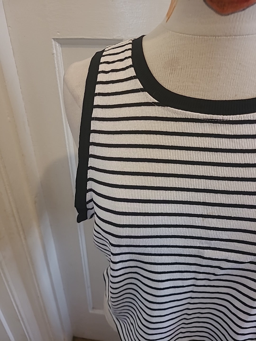 Ladies Primark Size 22-24 Striped Rib Crop Vest