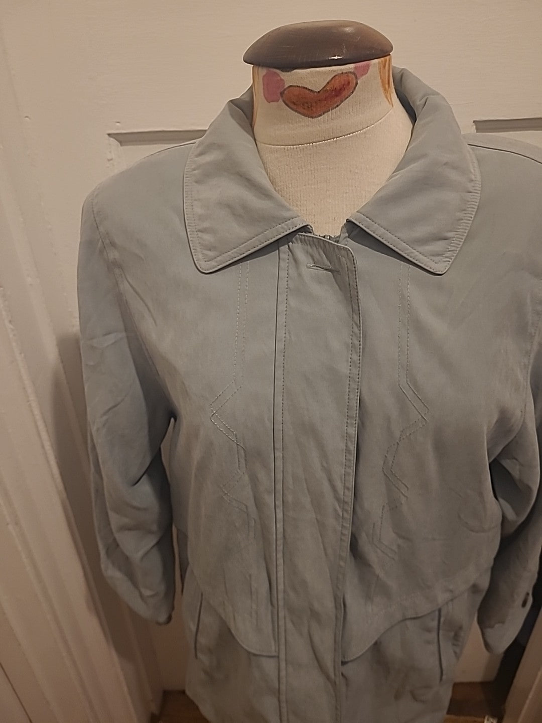 Ladies Berkertex Size 10-12 Light Green Lined Long Sleeved Jacket Zip Through