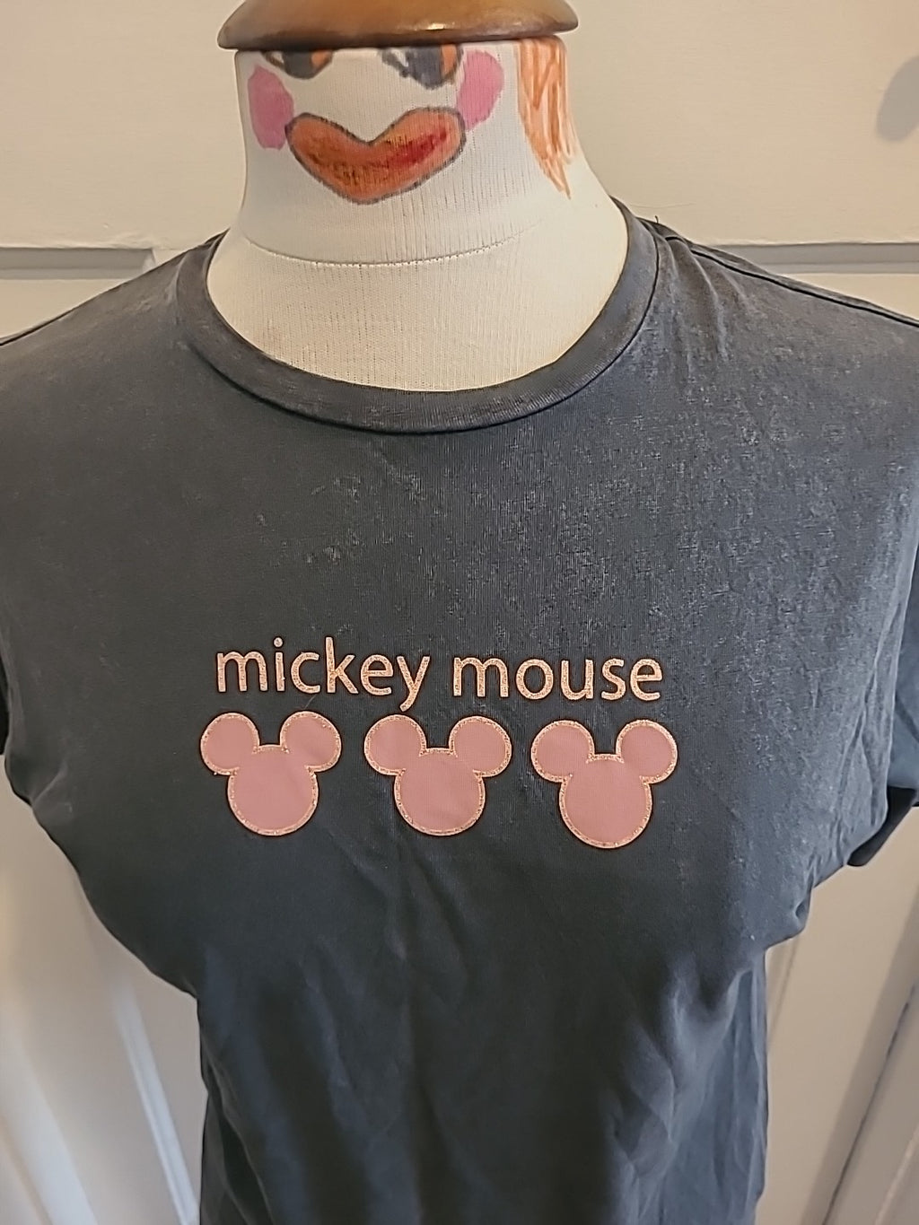 Girls Disney@George Age 9-10 Years Grey Mickey Mouse Tshirt