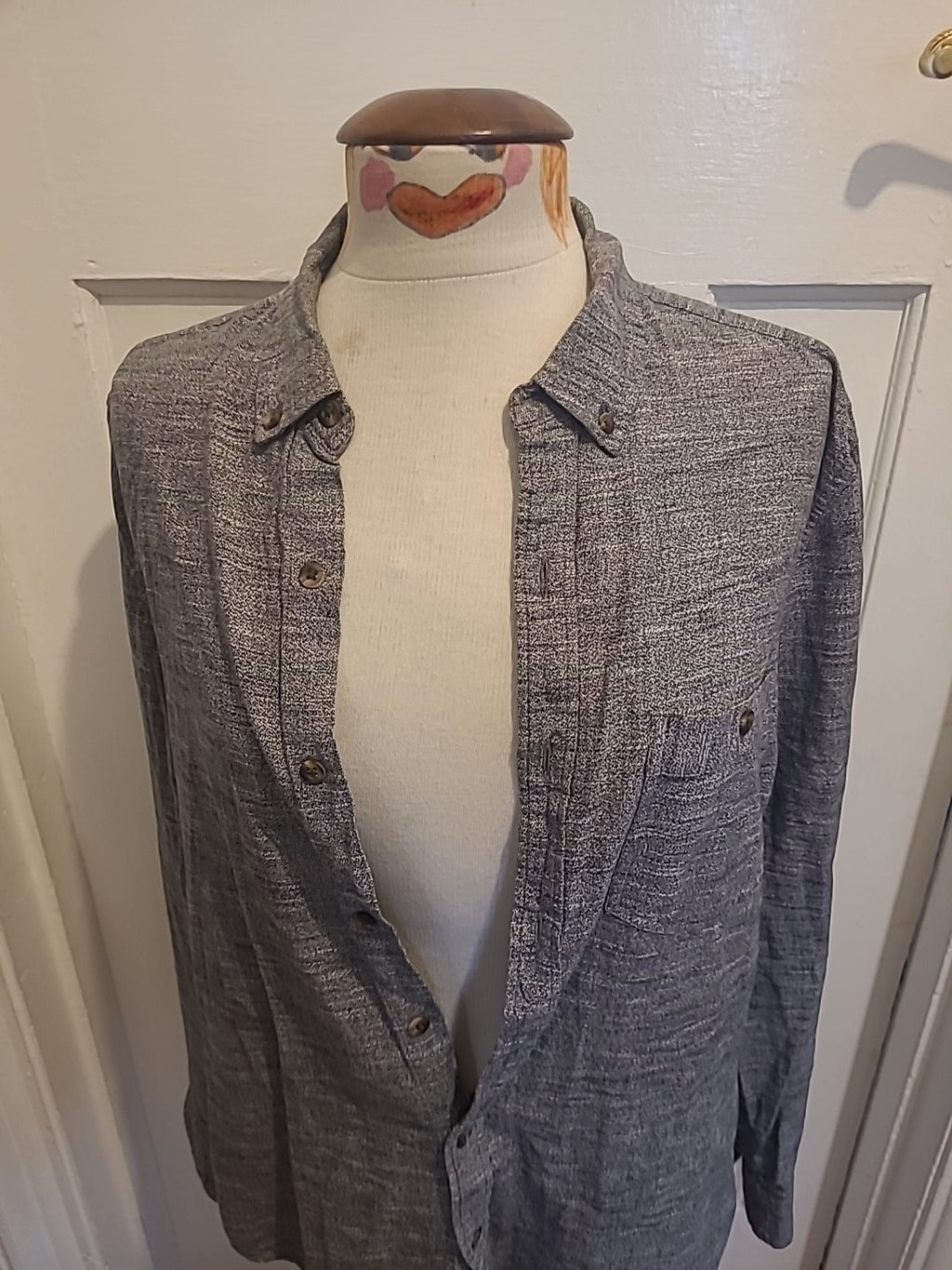 Mens Topman Size Medium Grey Fleck Classic Fit Shirt