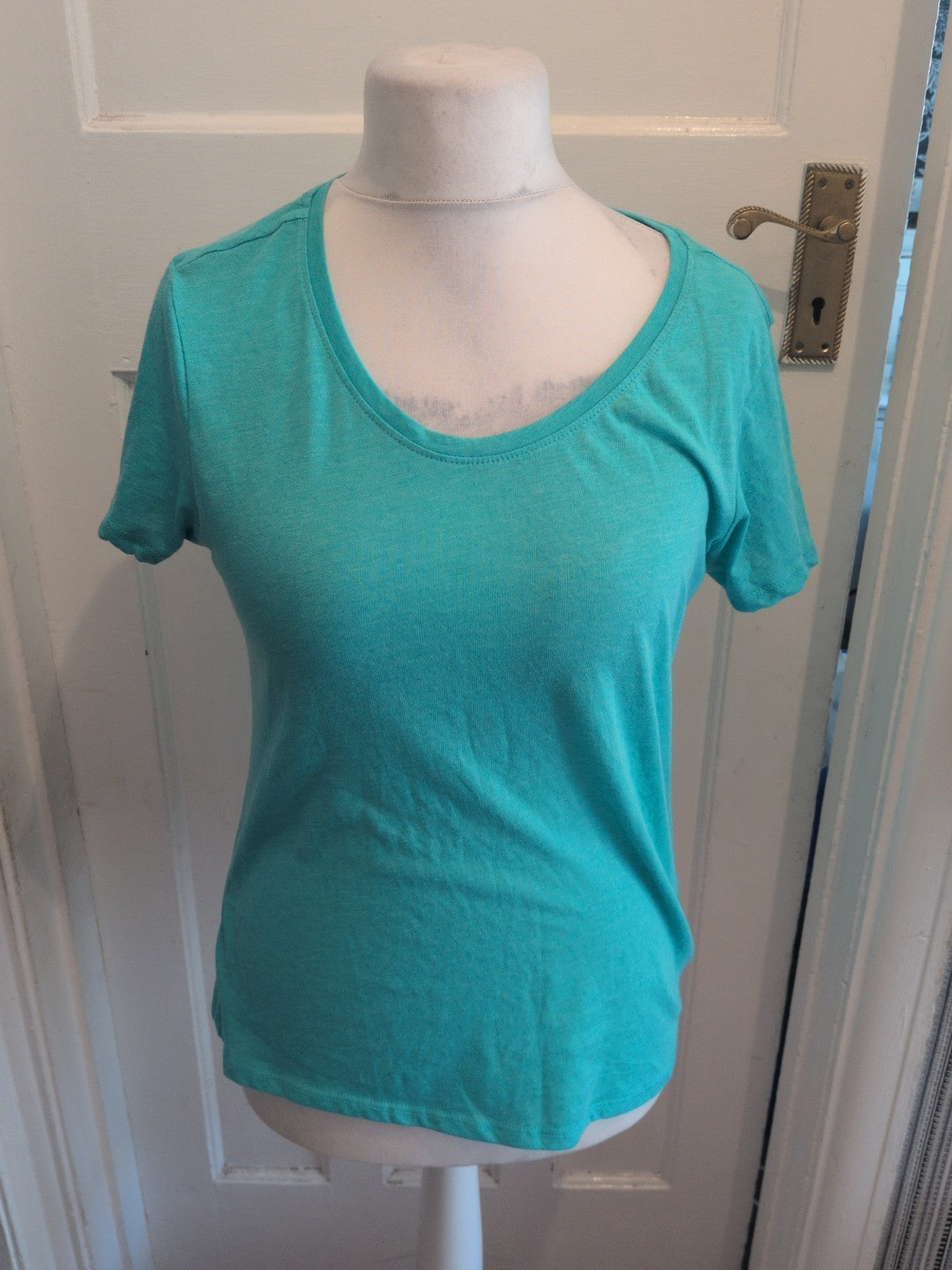 Ladies Primark Size Medium Turquoise Slouchy T-shirt Short Sleeve