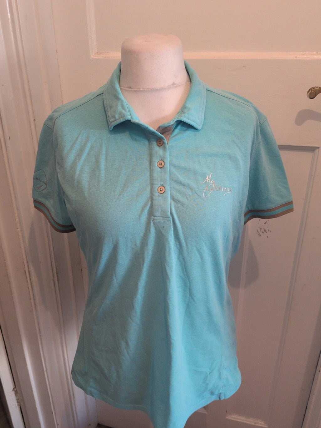 Ladies LeMieux Size Large Blue Short Sleeve Polo Shirt