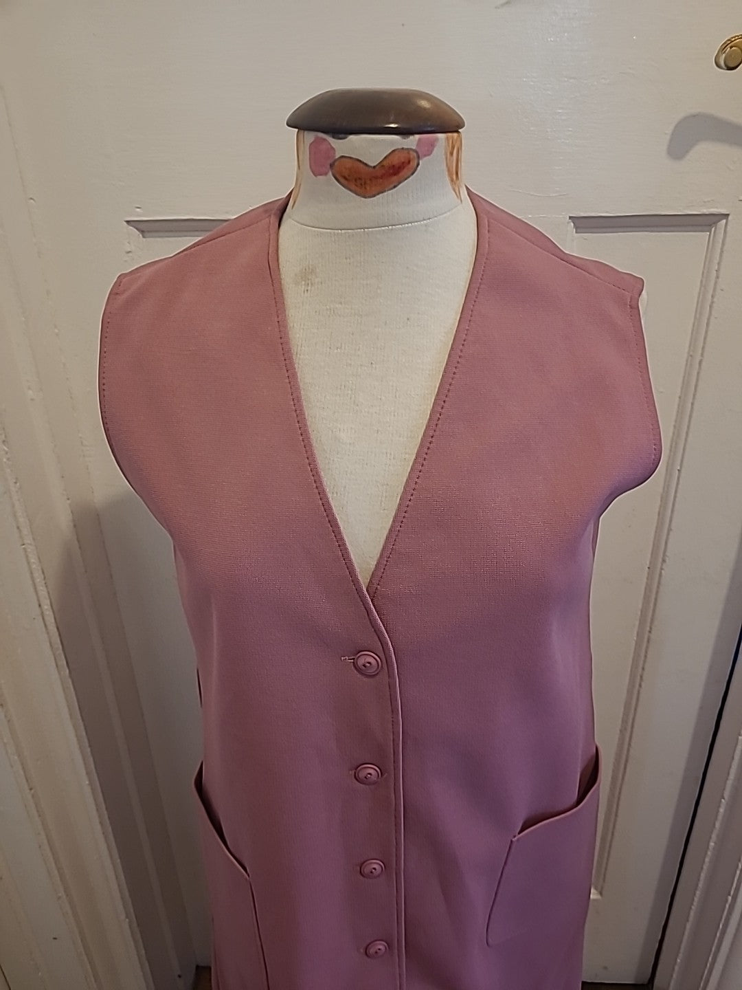 Ladies Buttie Knit Size 16 Pale Pink Sleeveless Dress Vintage