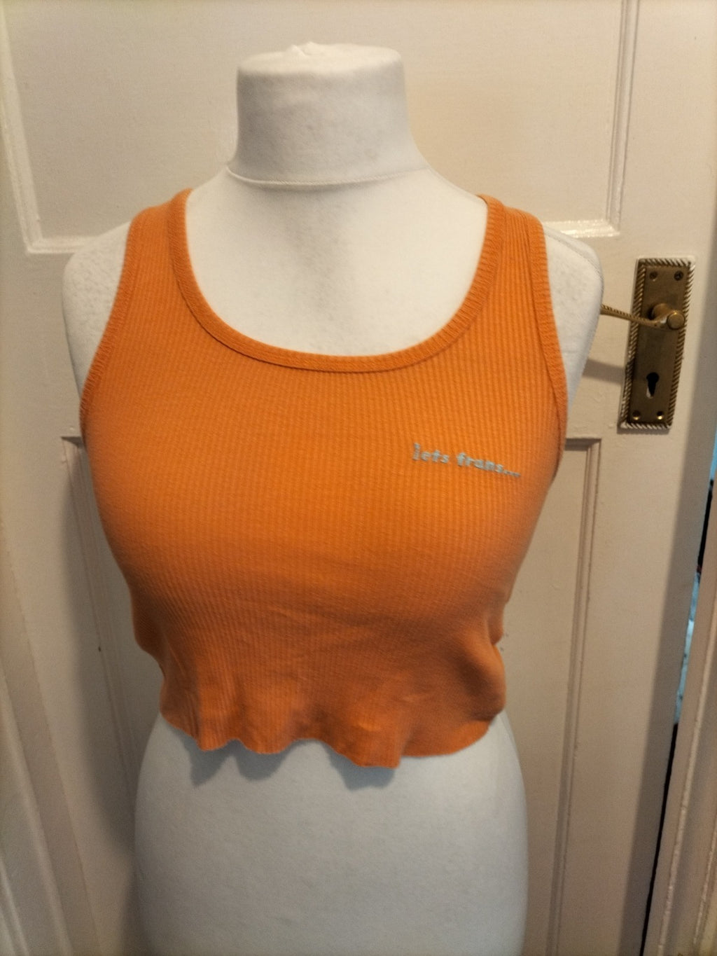 Ladies Ietsfrans Size M Orange Sleeveless Top