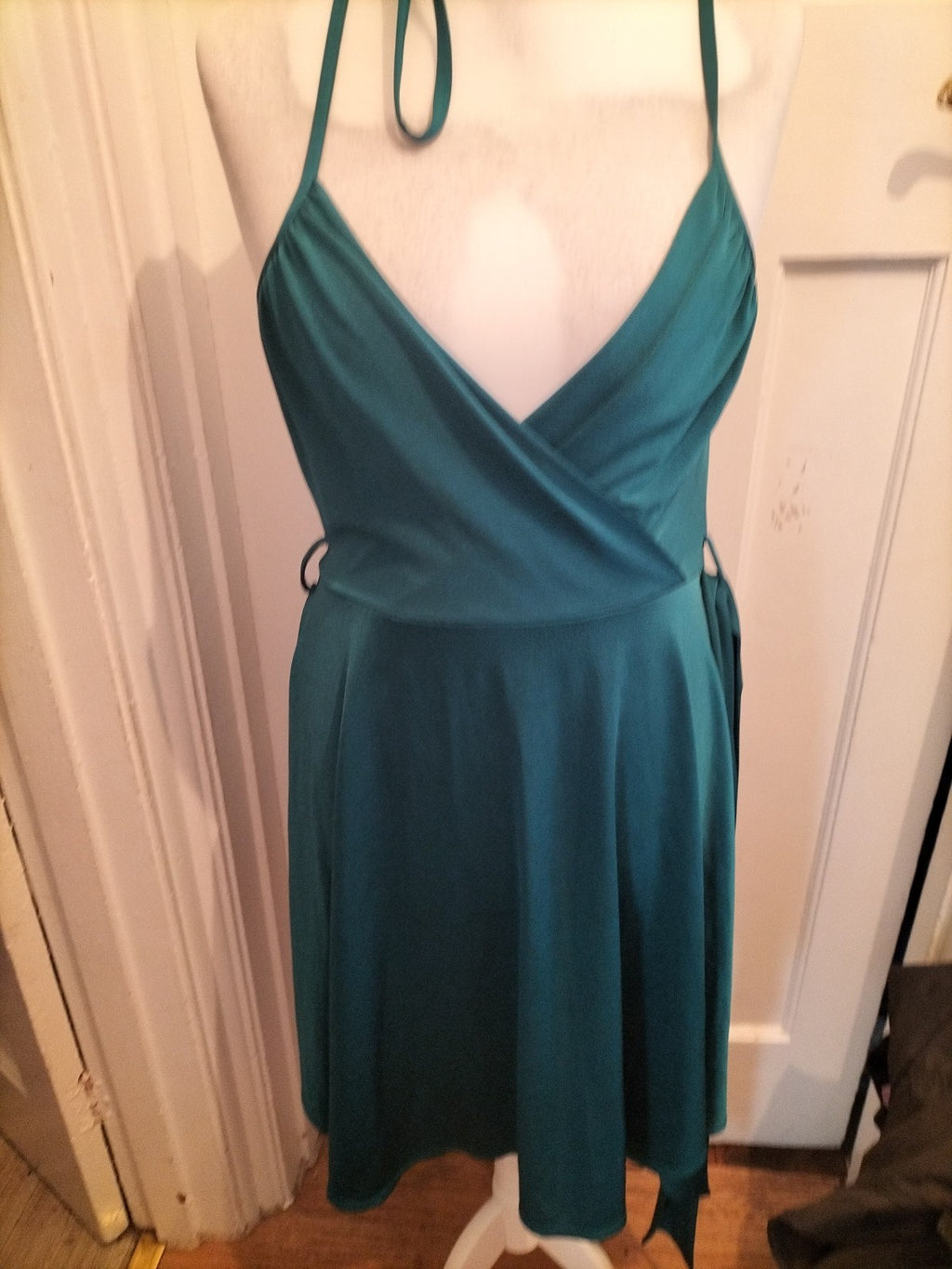 Ladies Topshop Size 12 Petite Teal Sleeveless Dress