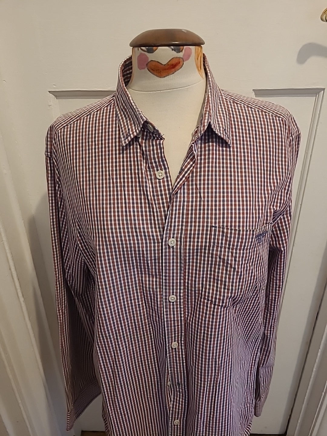 Mens Rivers Size Large Red Check Long Sleeved Shirt