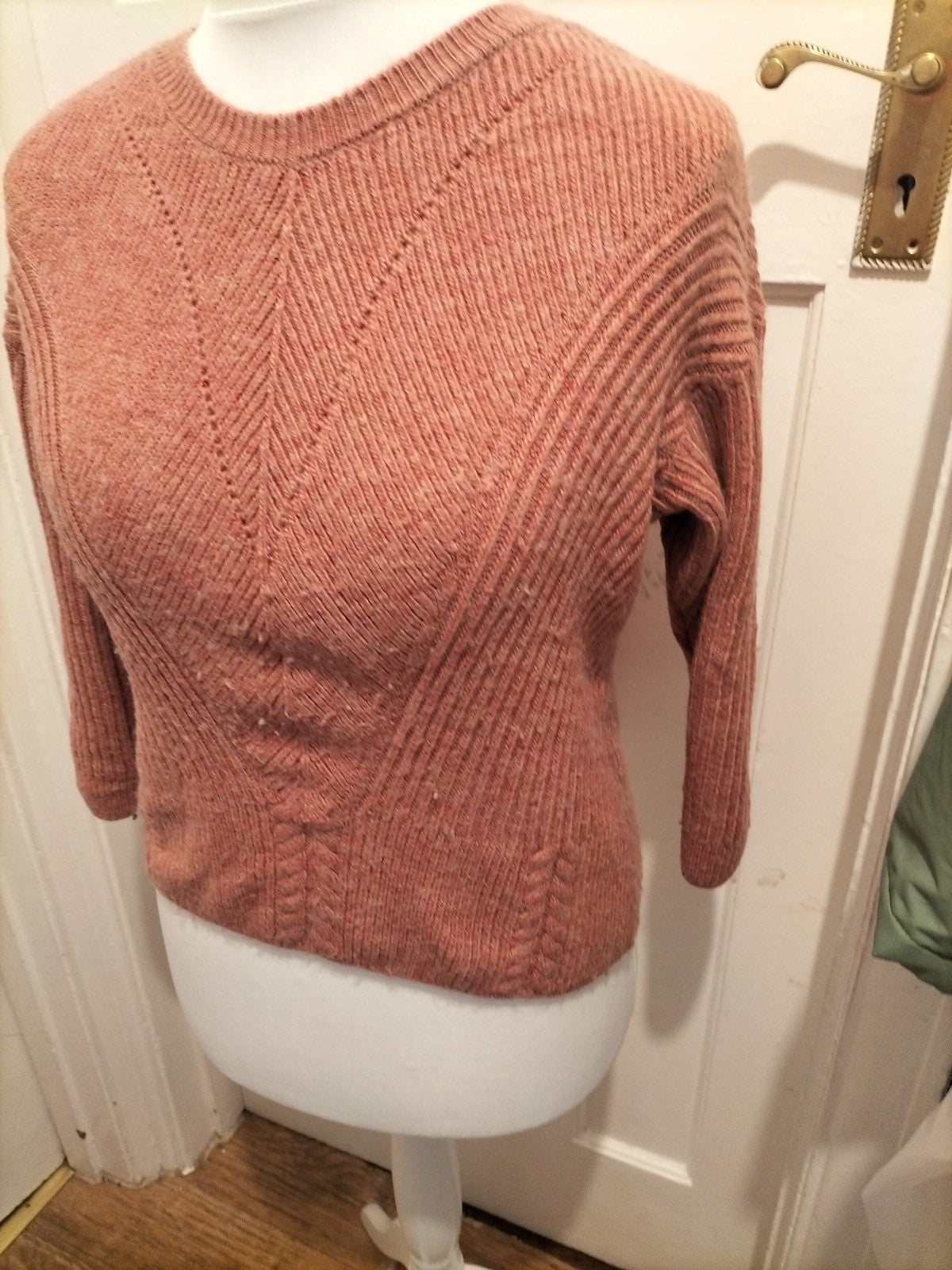 Ladies George Size 12 Pink Ribbed Warm Pullover Jumper