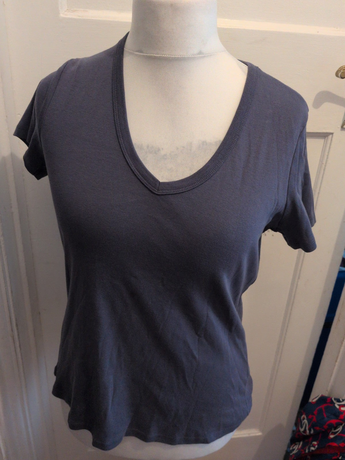 Ladies Marks And Spencer 18 Dark Denim Colour Short Sleeve T-shirt