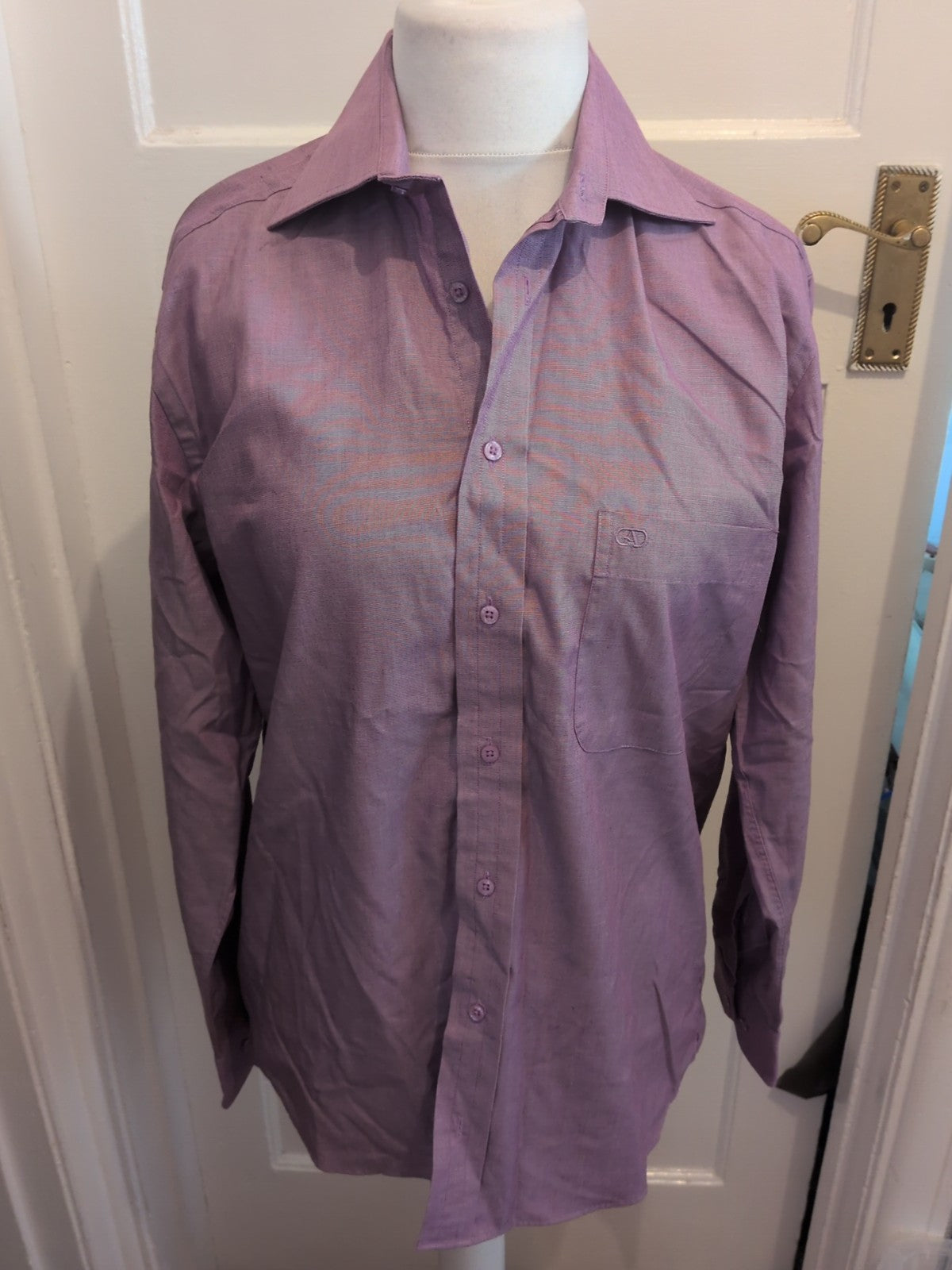 Mens Andre 15.5 Purple Long Sleeved Shirt