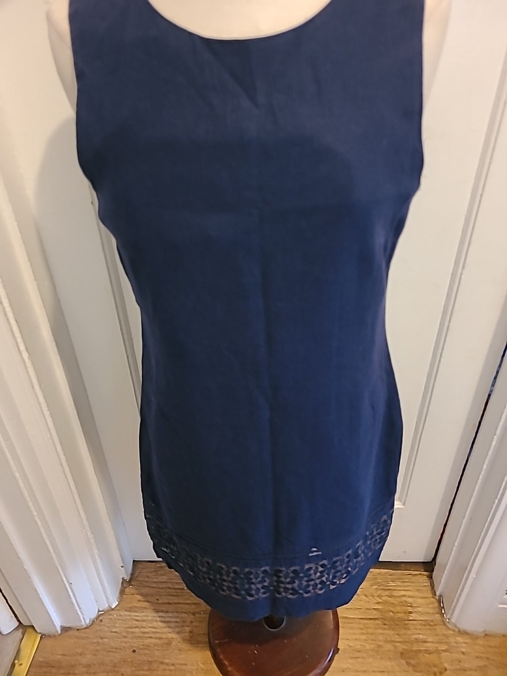 Ladies Peacocks Size 12 Navy Lined Sleeveless Dress