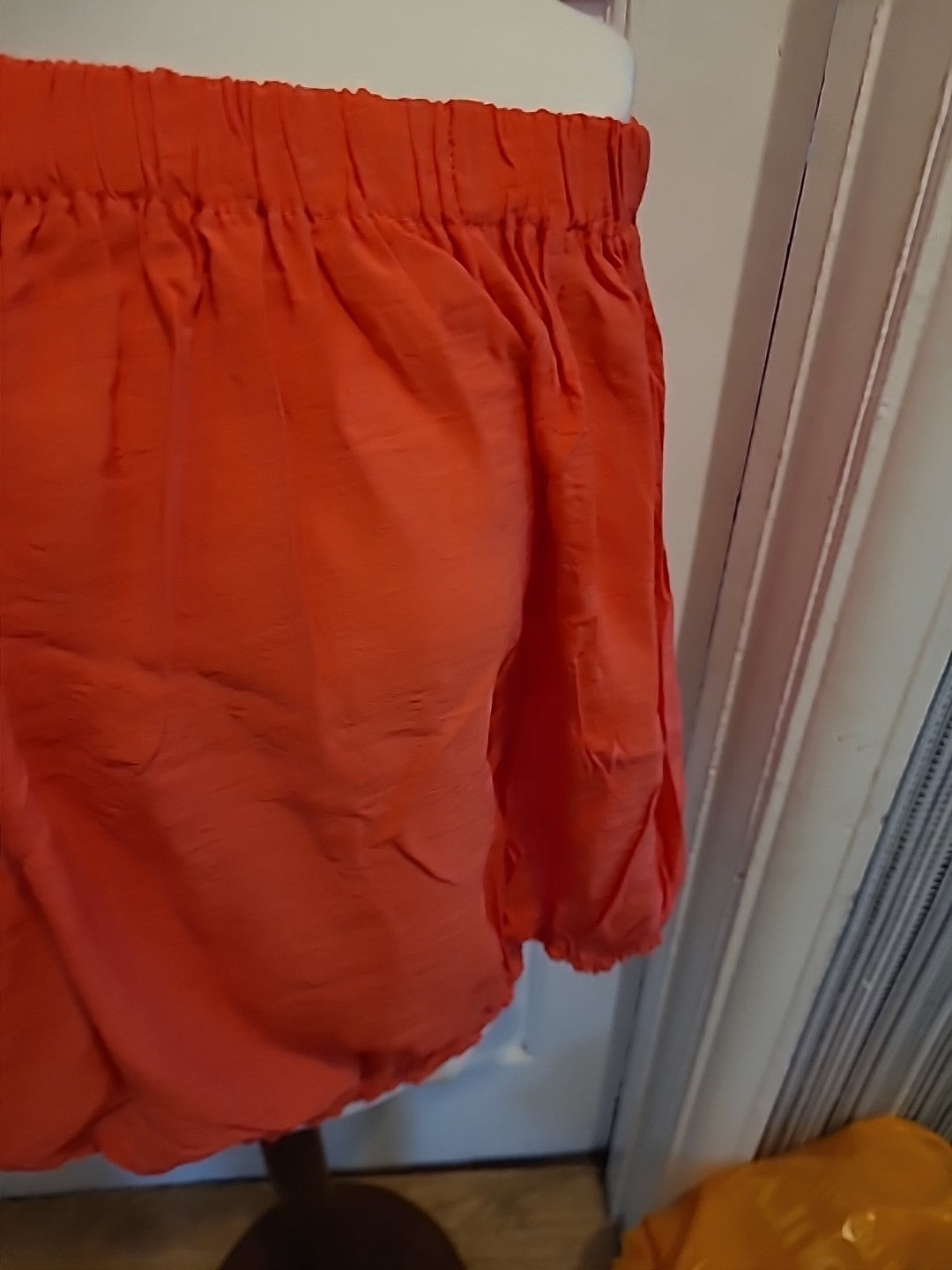 Ladies Peacocks Size 14 Orange Elasticated Hem Blouse
