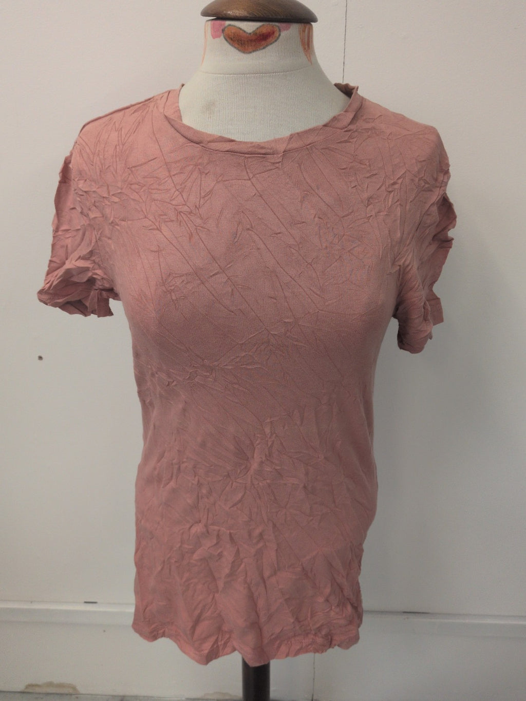 Ladies ASOS Size Small Pink Longline T-shirt Short Sleeve