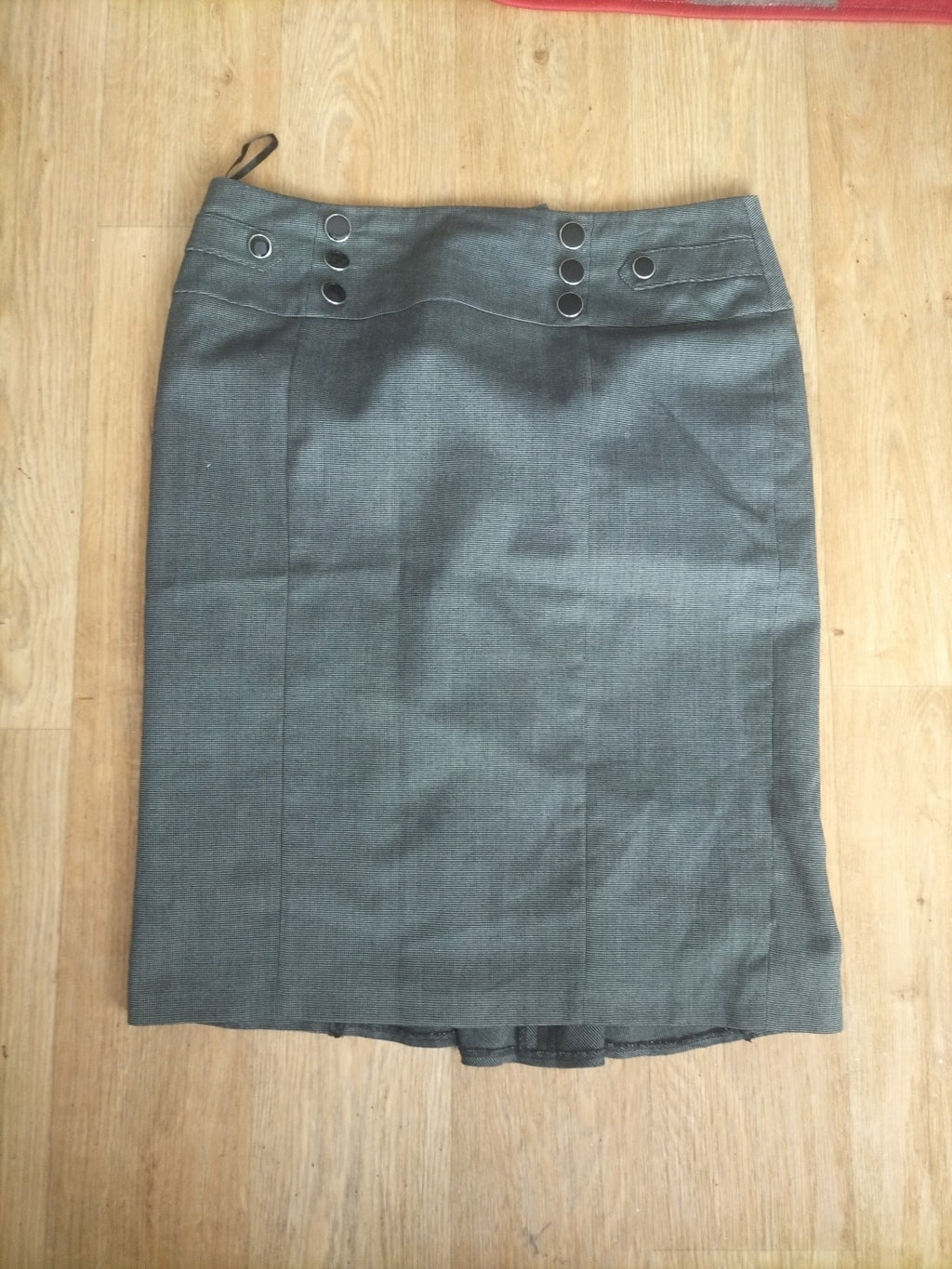 Ladies Debenhams Size 14 Black Dotted Lined Pencil Skirt