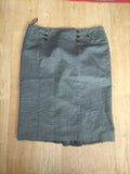 Ladies Debenhams Size 14 Black Dotted Lined Pencil Skirt
