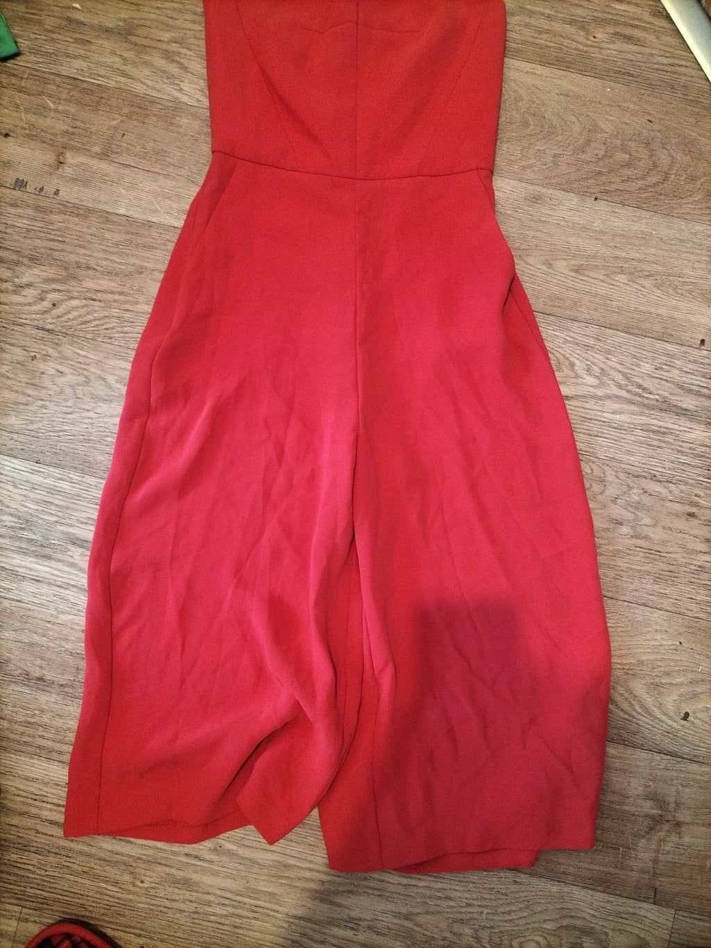Ladies Topshop Size 6 Orange Sleeveless Strapless Jumpsuit