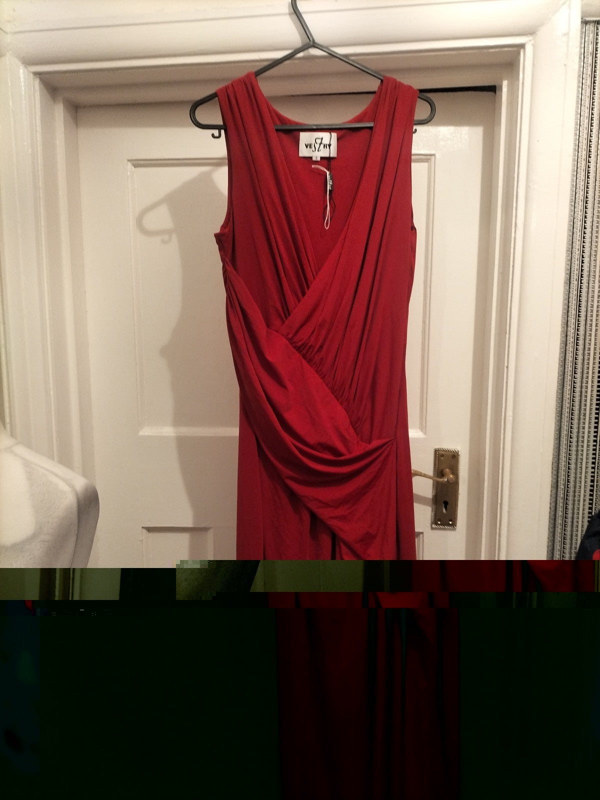 Ladies Vestry Size 8 Red Sleeveless Long Length Dress