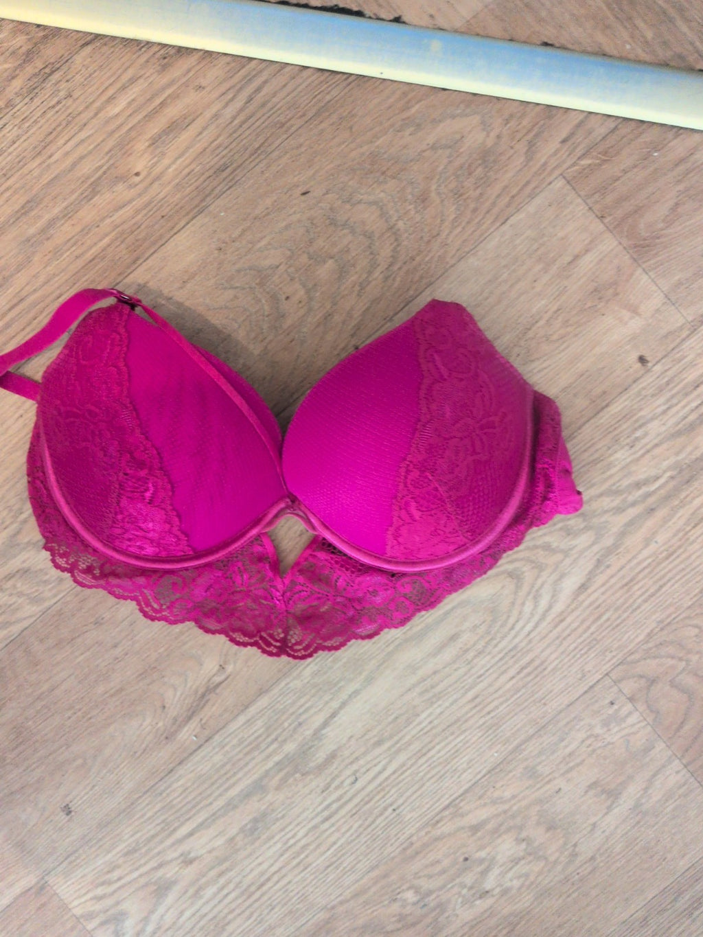 George 38D Cerise Padded And Wired Lacey Bra