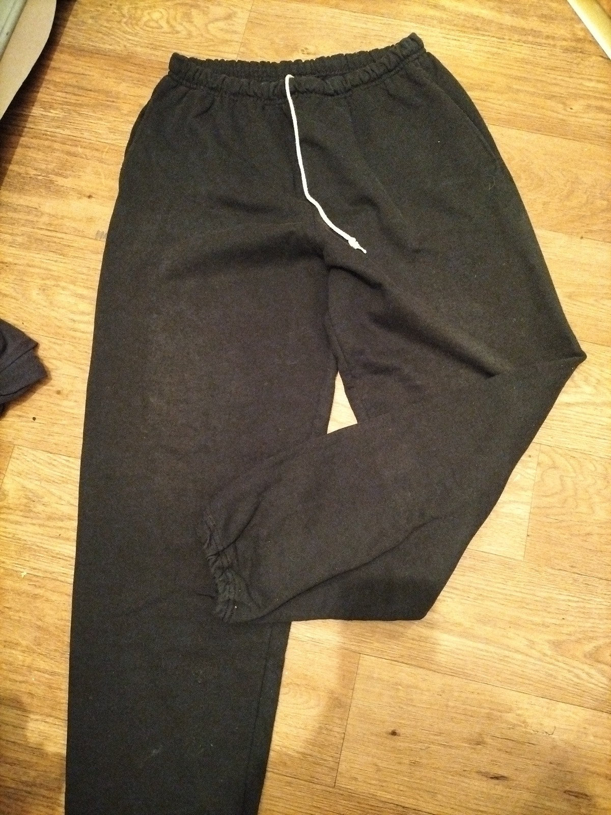 Mens Jerzees Size Large Black Elasticated Joggers