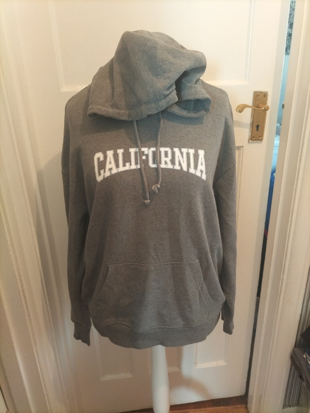 Mens Primark Size Large Grey California Pullover Hoodie
