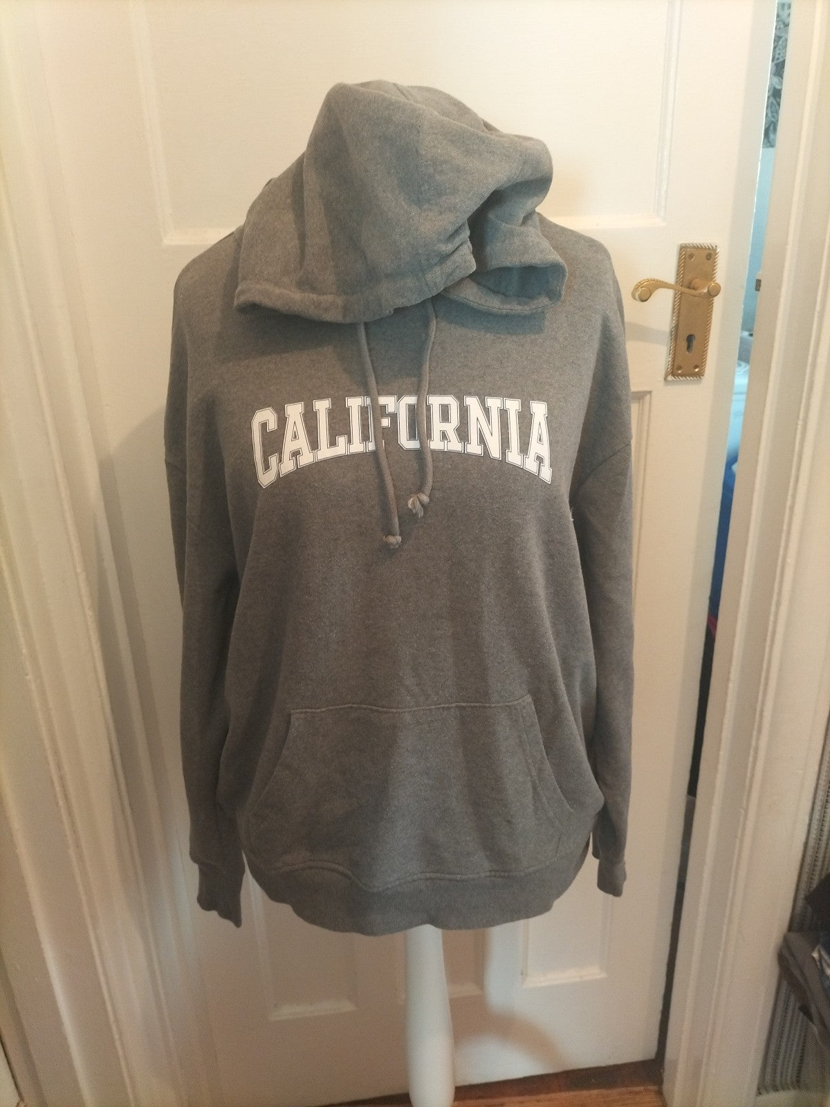 Mens Primark Size Large Grey California Pullover Hoodie