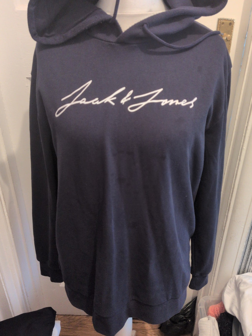 Jack & Jones Navy 2XL Print Pullover Hoodie