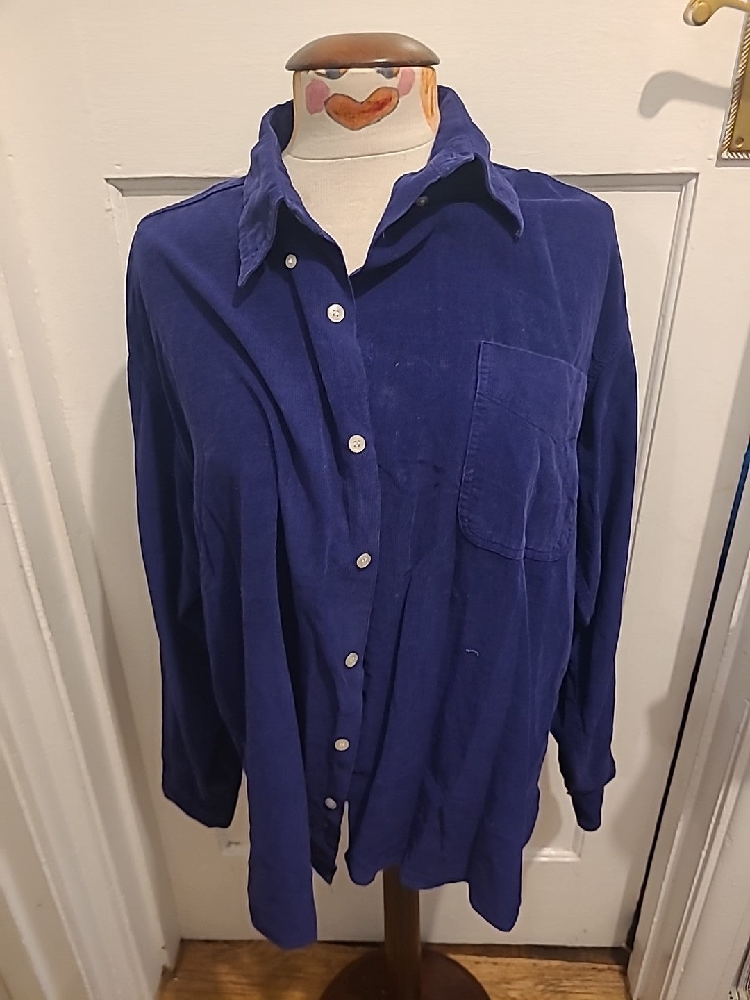 Mens Moto Size Medium Navy Long Sleeved Shirt