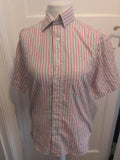 Park Lane Medium Red And White Stripe Short Sleeve Shirt