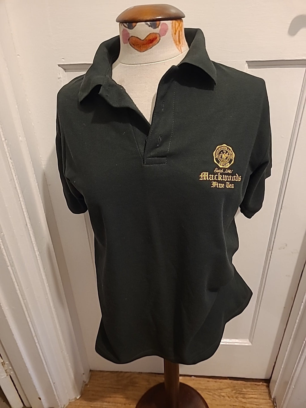 Mens Size Large Black "Tea" Polo