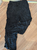 Large Black Straight Leg Trousers Elasticated With Drawstring