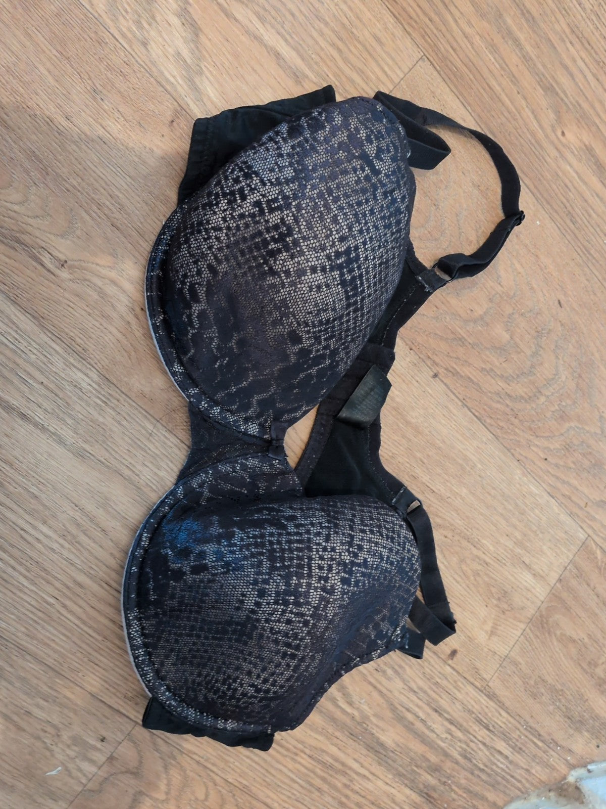 George 40D Black And Beige Padded And Wired Bra