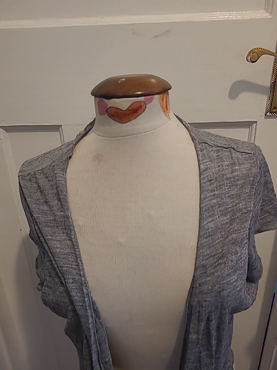 Ladies Per Una Size 20 Grey Self Tie Cardigan