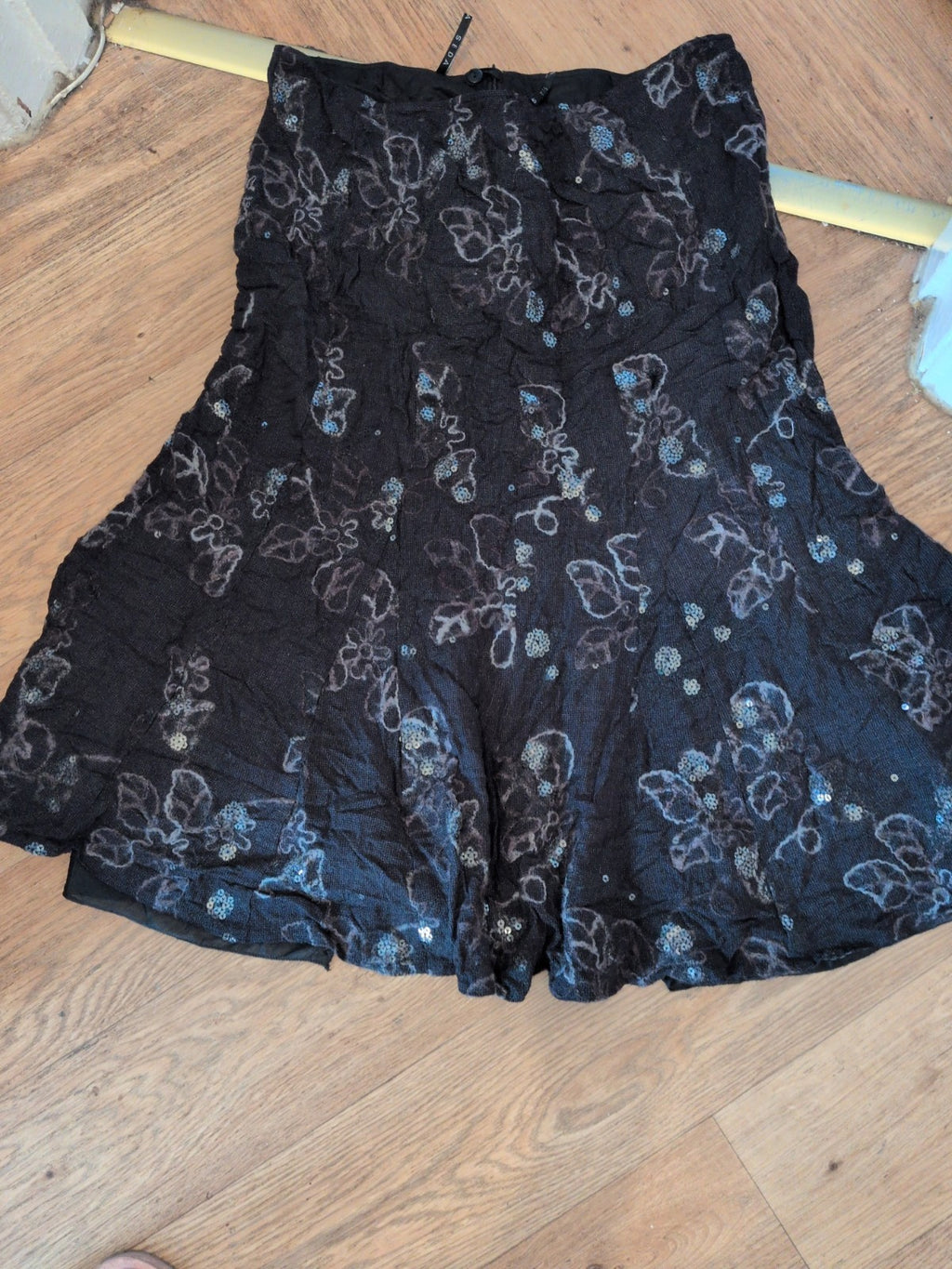 Seda Fashion 16 Black Multicoloured Lined Flare Skirt