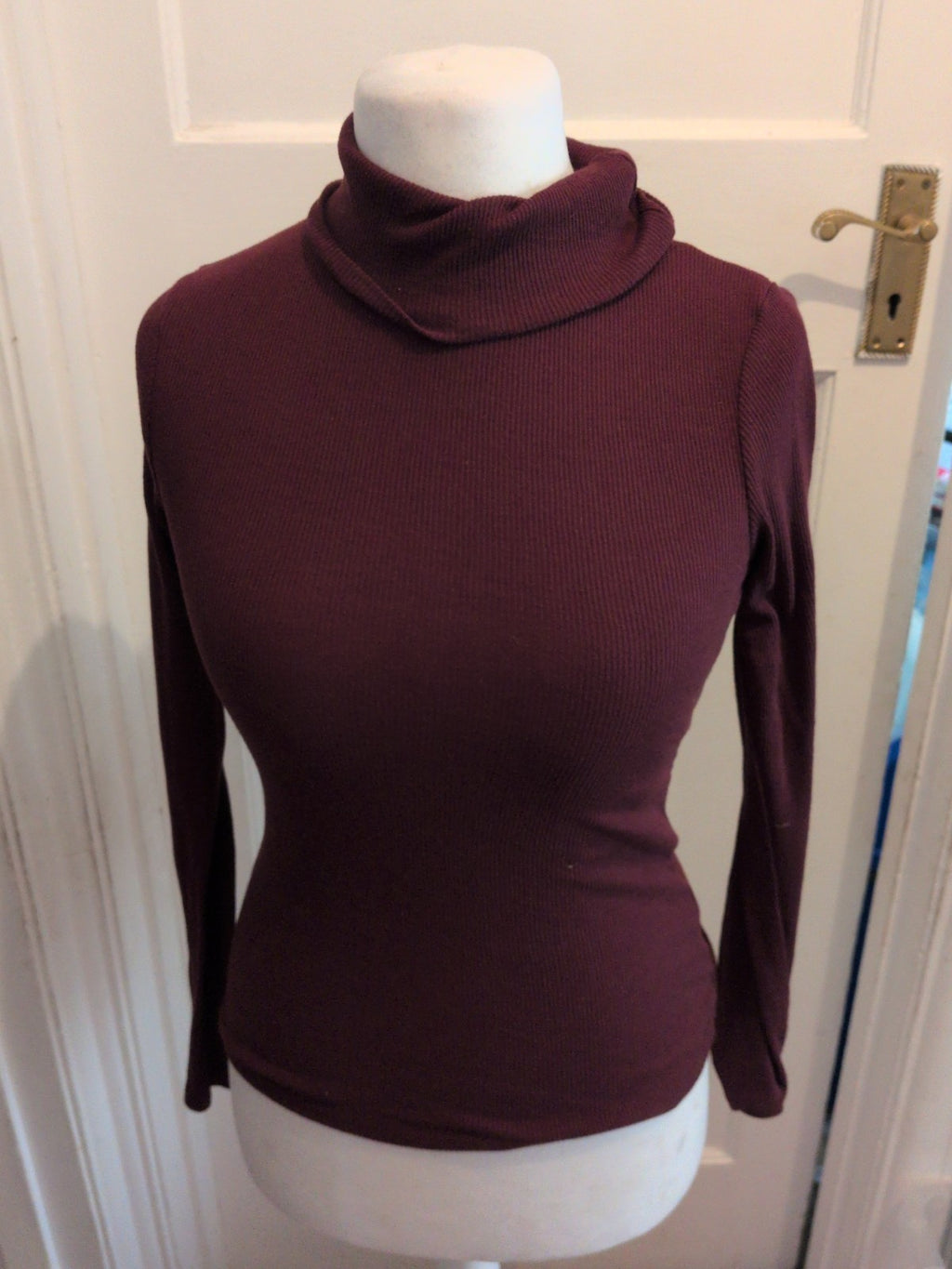 New Look 12 Dark Purple Long Sleeve Ribbed High Neck Jumper