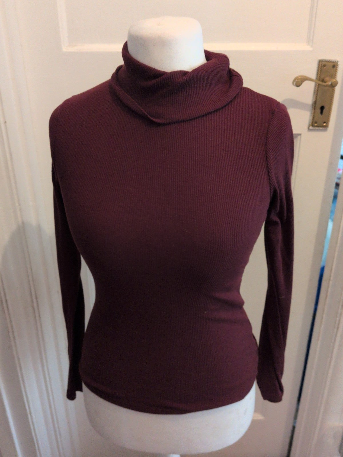 New Look 12 Dark Purple Long Sleeve Ribbed High Neck Jumper